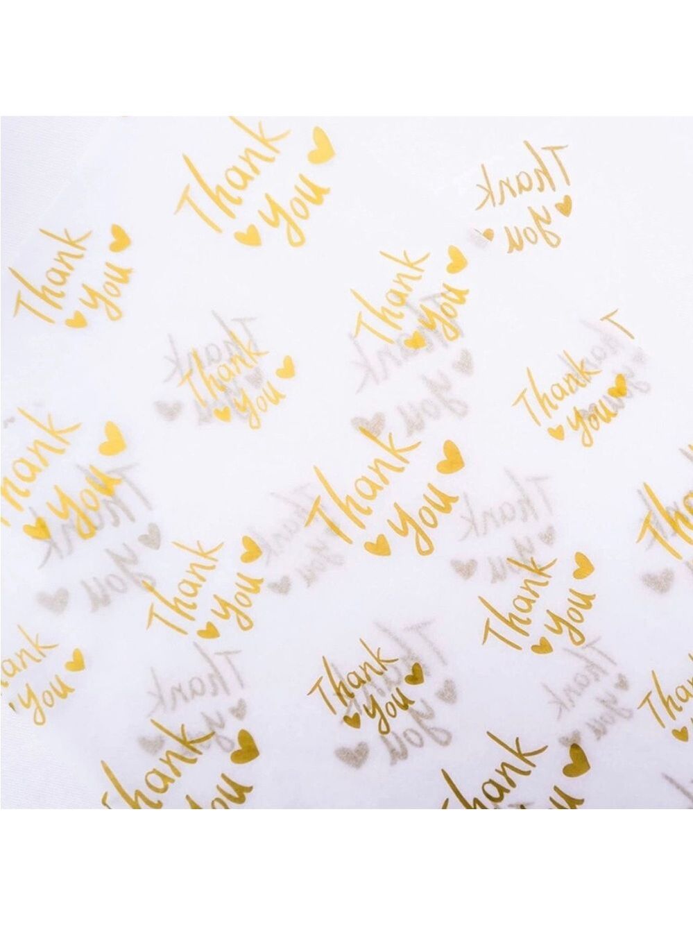 25 Thank You Tissue Paper Sheets, 20x14 PRICE IS FIRM White and Gold - Picture 3 of 3